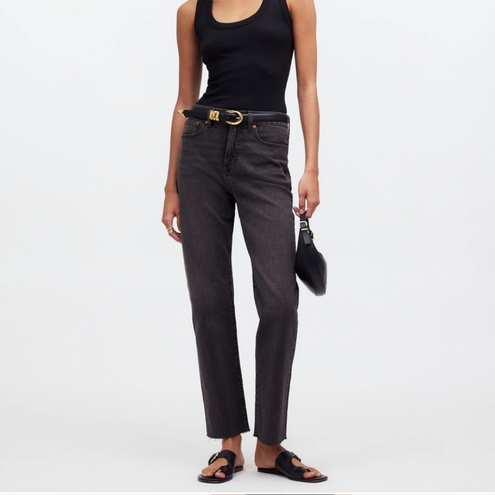 90s Straight Crop Madewell Jeans Size 30 Black Wash